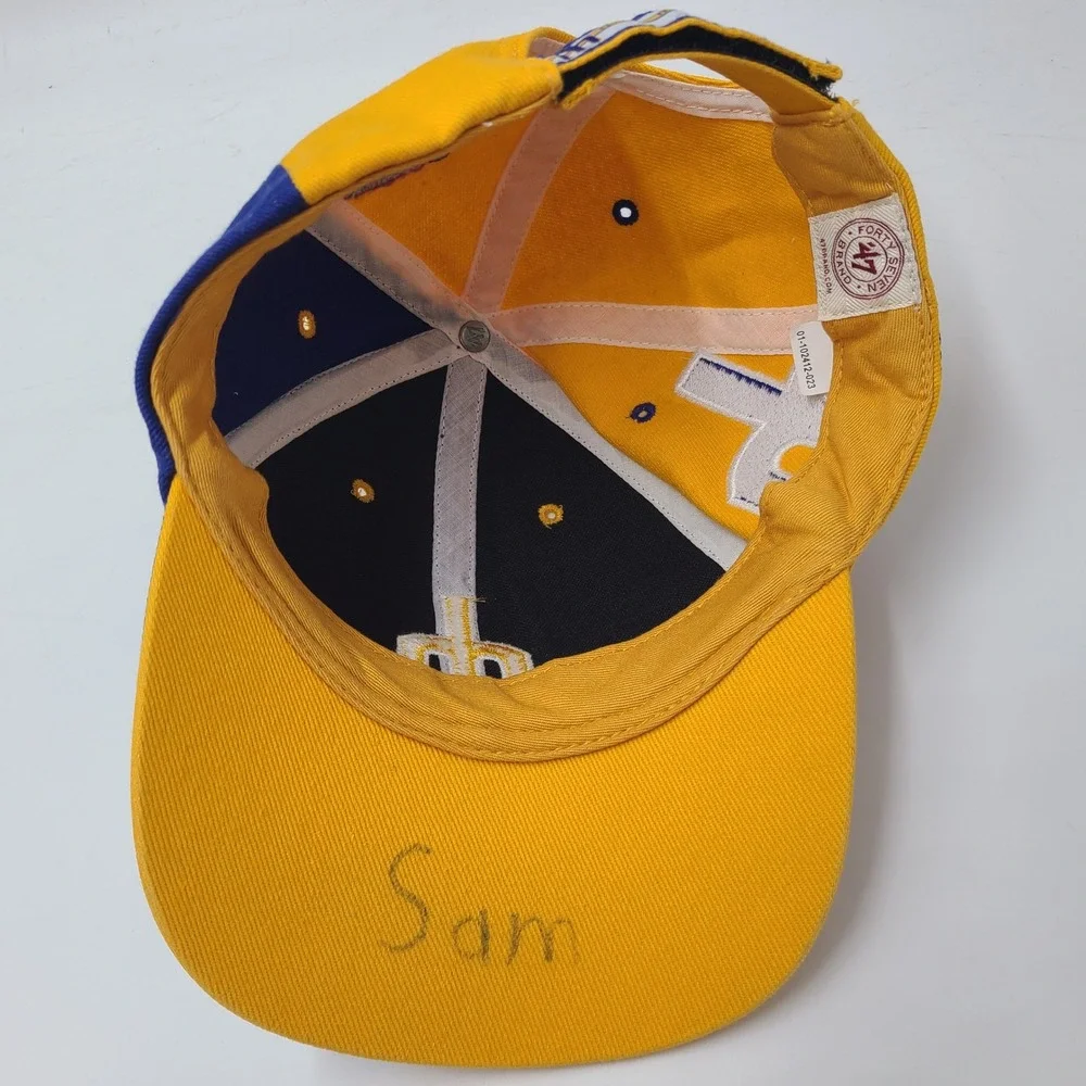 Kids Seattle Mariners Hat Adjustable 47 Brand Blue Yellow Cooperstown Trident